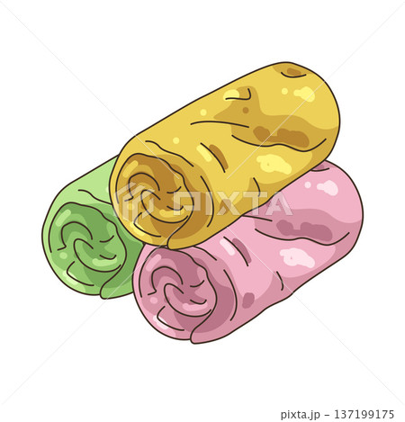 Illustration of rolled towel  137199175