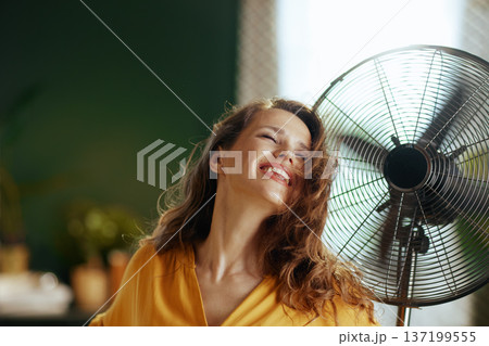 Blissful Summer Heat Relief with Fan 137199555