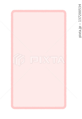 かわいいパステルピンクの手書きの長方形 - シンプルな縦長のフレームやラベルの素材 - 9:16 137200534