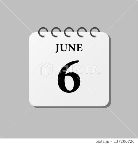 Icon page calendar day - 6 June Icon page calendar day - 6 June 137200726