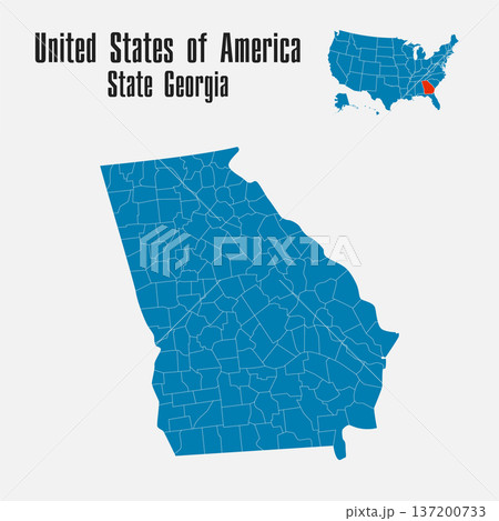 Vector map of the USA - State Georgia 137200733