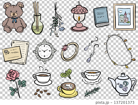 Cute hand drawn cafe illustration Cute hand drawn cafe illustration 137201373