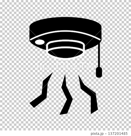 Monochrome illustration of a fire alarm ringing Monochrome illustration of a fire alarm ringing 137201485