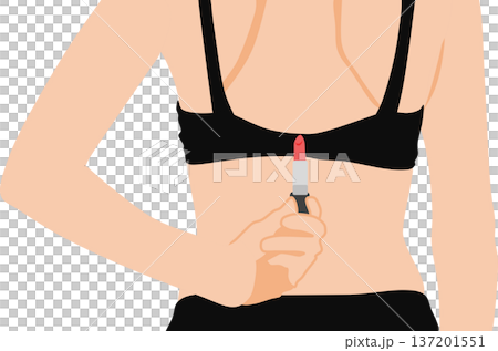 口紅を持ってる女性のイラスト 137201551