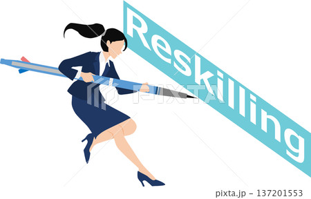 リスキリングのグラフィック素材イラスト 137201553