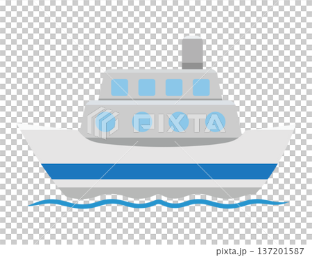 青い船のイラスト 137201587