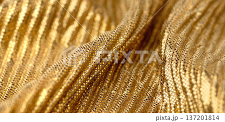 A close-up shot of gold sequin fabric 137201814