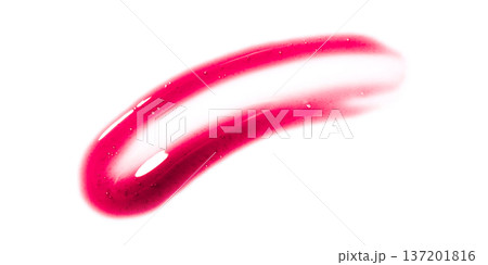 Purple lip gloss smudge on white background 137201816