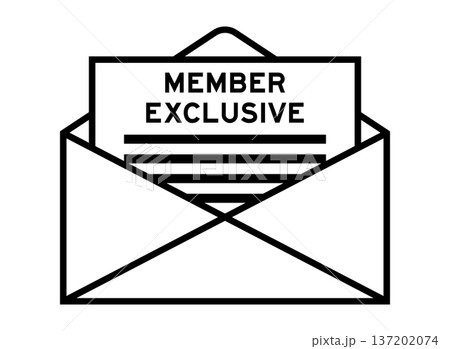 Envelope and letter sign with word member exclusive as the headline Envelope and letter sign with word member exclusive as the headline 137202074