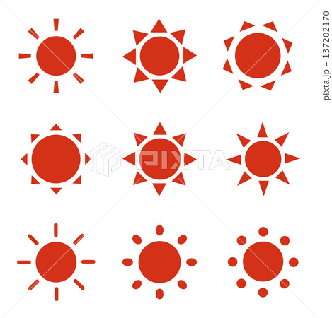 太陽のシンプルなシルエットのアイコン ベクターの太陽のイラスト 太陽のシンプルなシルエットのアイコン ベクターの太陽のイラスト 137202170