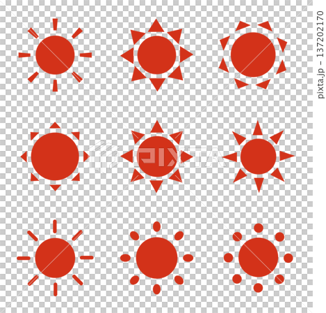 太陽のシンプルなシルエットのアイコン ベクターの太陽のイラスト 太陽のシンプルなシルエットのアイコン ベクターの太陽のイラスト 137202170