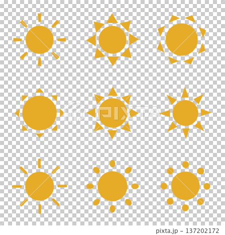 太陽のシンプルなシルエットのアイコン ベクターの太陽のイラスト 太陽のシンプルなシルエットのアイコン ベクターの太陽のイラスト 137202172