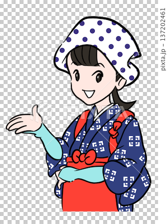 A woman dressed as a young maiden picking tea leaves on the 88th night of May 137202461