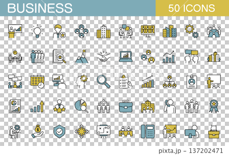 Business line icon set: office workers, meetings, recruitment, etc. (Color) Business line icon set: office workers, meetings, recruitment, etc. (Color) 137202471