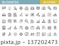 ビジネスに関するラインアイコンセット　会社員・会議・リクルートなど　 137202473