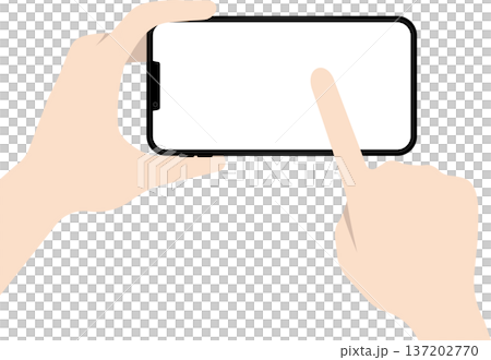 Operate a smartphone lying on its side with your fingers 137202770