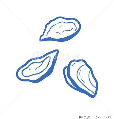 Hand drawn oysters  137202951
