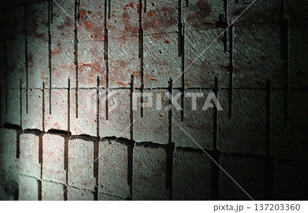 刻まれた歴史 無機質な石壁が魅せる地底のテクスチャ 137203360