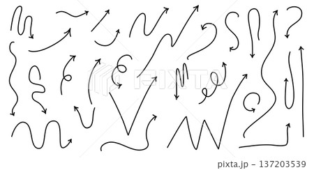 Set of arrows of various shapes and directions Set of arrows of various shapes and directions 137203539