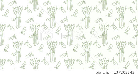 Fresh young asparagus pods seamless pattern 137203543
