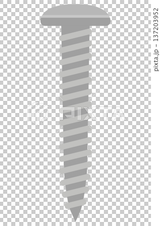Metal screw single unit illustration | DIY, construction, fixed parts concept Metal screw single unit illustration | DIY, construction, fixed parts concept 137203952