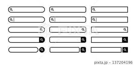 検索窓・検索バーのイラスト素材　セット　Search bar illustration set 137204196