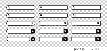 検索窓・検索バーのイラスト素材　セット　Search bar illustration set 137204196