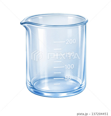透明なビーカー 137204451