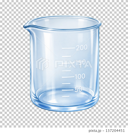 透明なビーカー 137204451