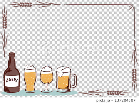 復古手繪啤酒框橫版 137204507