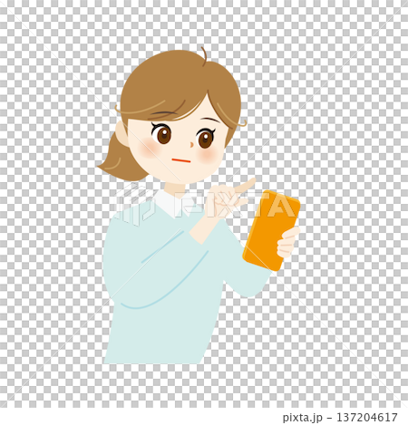 スマホを操作する女性のイラスト08 137204617
