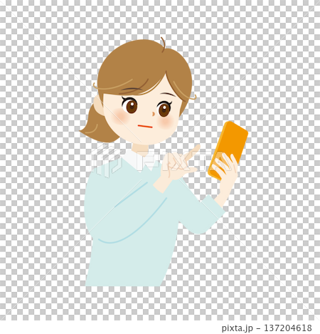 スマホを操作する女性のイラスト12 スマホを操作する女性のイラスト12 137204618