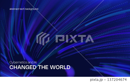 Ai tech background with abstract dot line pattern and bokeh effect. Design education big data, future digital network, business connect and science concept for banner, web or presentation. 137204674