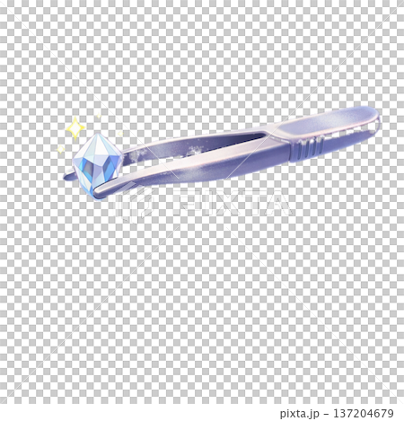 結晶を掴むピンセット 137204679