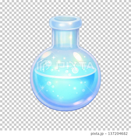 液体の入った丸フラスコ 137204682