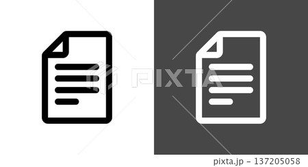 シンプルな書類のアイコンイラスト 137205058