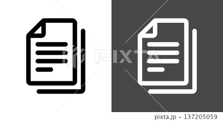 シンプルな書類のアイコンイラスト シンプルな書類のアイコンイラスト 137205059