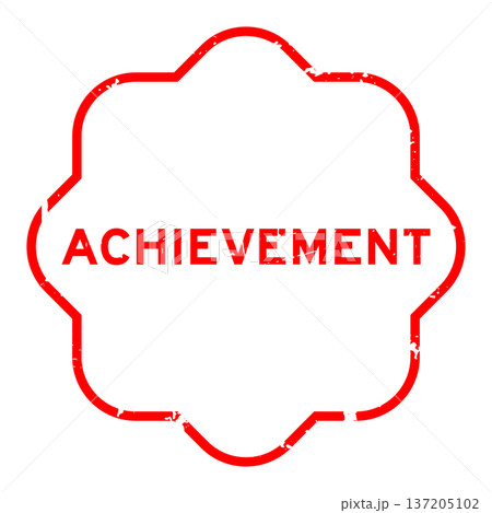 Grunge red achievement word square rubber seal stamp on white background 137205102