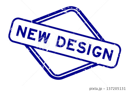 Grunge blue new design word rubber seal stamp on white background Grunge blue new design word rubber seal stamp on white background 137205131