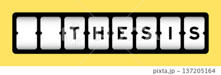 Black color in word thesis on slot banner with yellow color background Black color in word thesis on slot banner with yellow color background 137205164