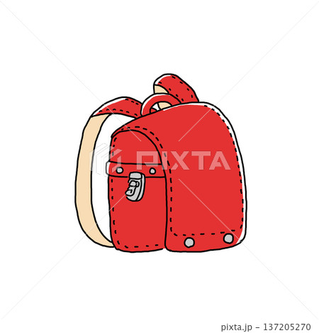 ランドセルのイラスト 赤色 137205270