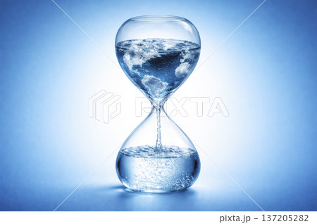 planet earth inside an hourglass, generative AI 137205282