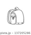 ランドセルのイラスト モノクロ 137205286