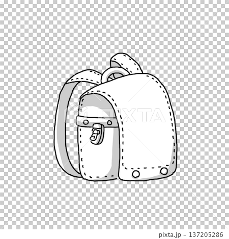 ランドセルのイラスト モノクロ 137205286