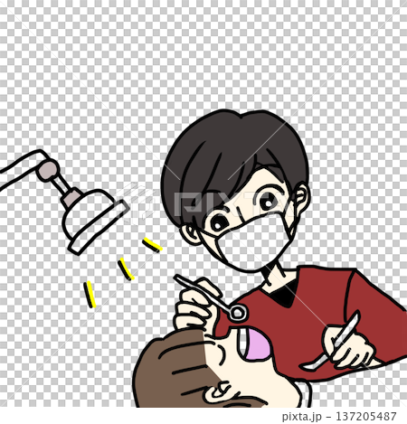 牙醫正在給一位女士看牙 137205487