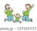 ジャンプする家族 137205537