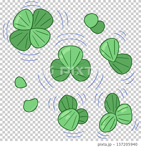 水面に浮かぶウキクサのベクターイラスト 水生植物の背景素材 水面に浮かぶウキクサのベクターイラスト 水生植物の背景素材 137205940