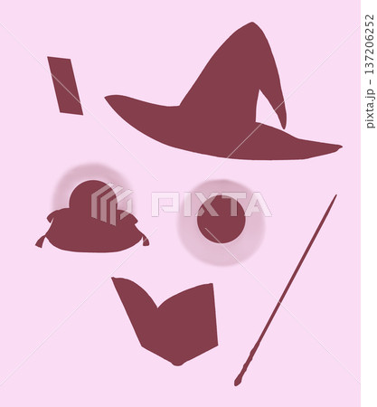 魔法使い　道具　セット　シルエット 137206252