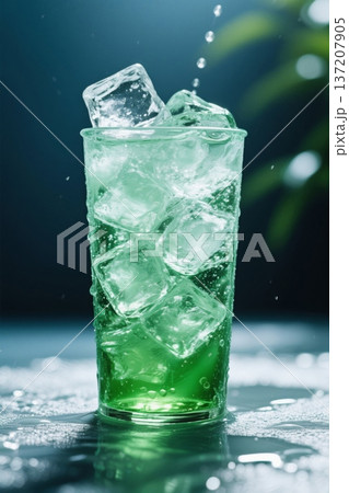 夏らしい 夏素材 ガラスコップ 137207905