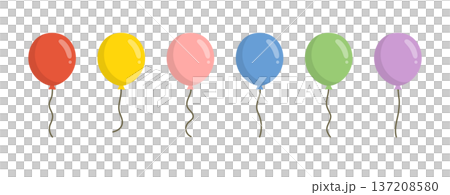 カラフルな6つの風船　ベクター 137208580